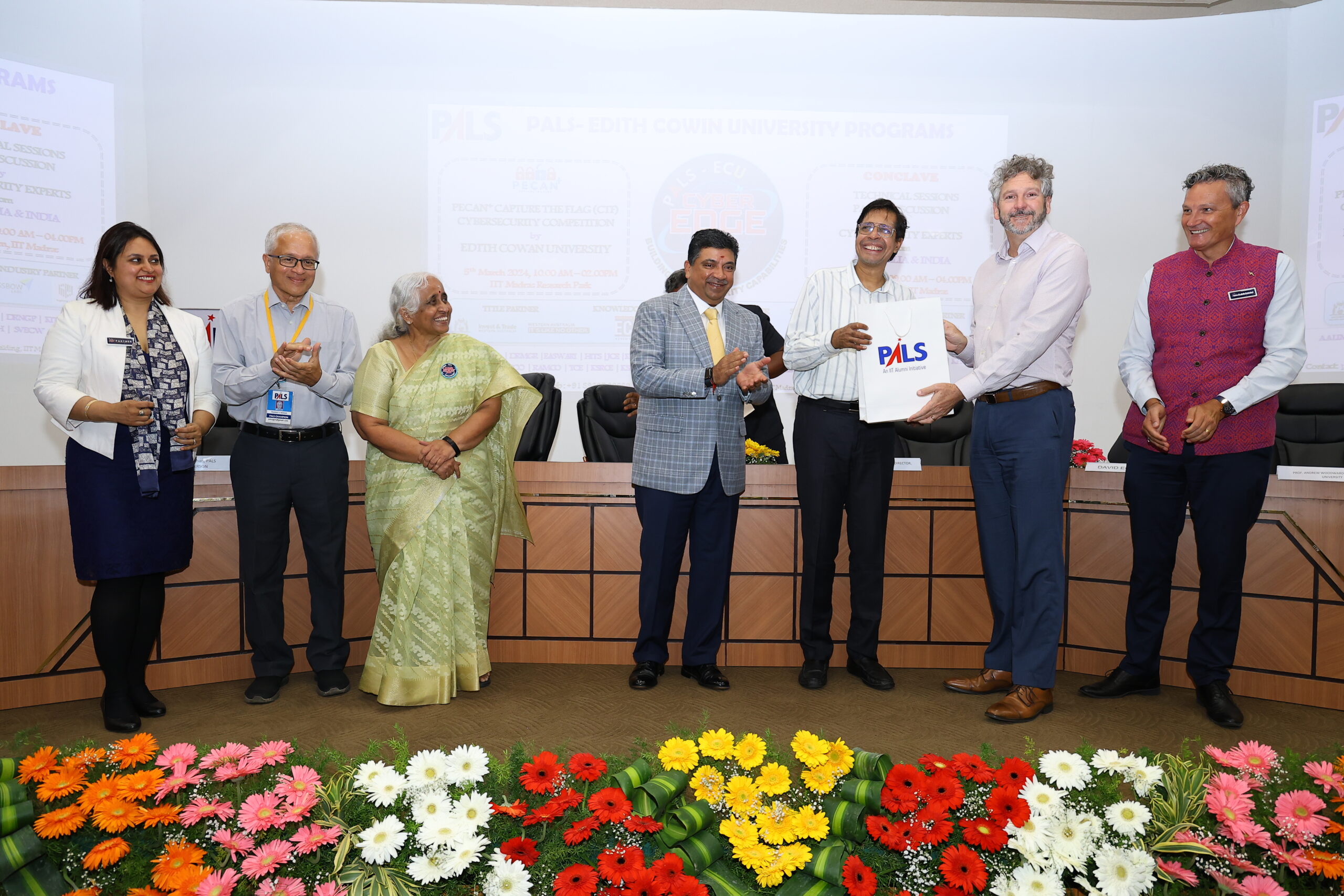 Prof. Kamakoti being felicitated during Cyber Secuirty Conclave